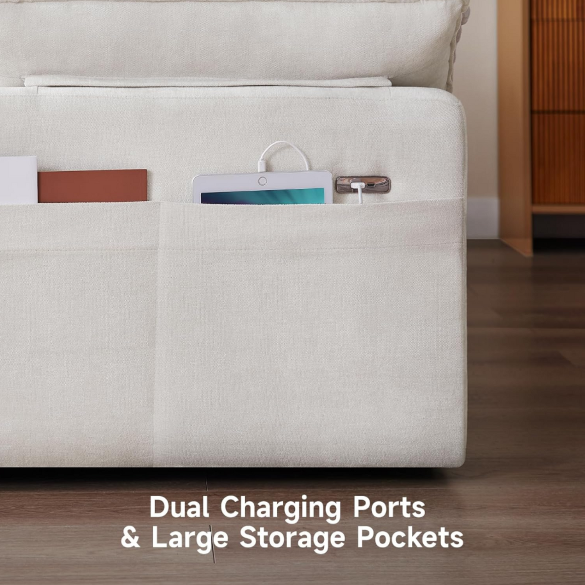 119 Inch Modular L-Shaped Chenille Sectional Sofa