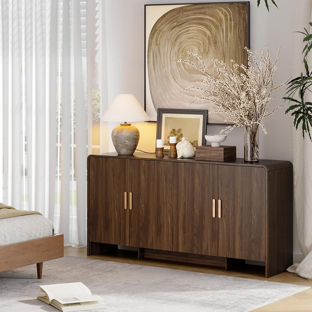 60 in Farmhouse Buffet Sideboard with 4 Doors