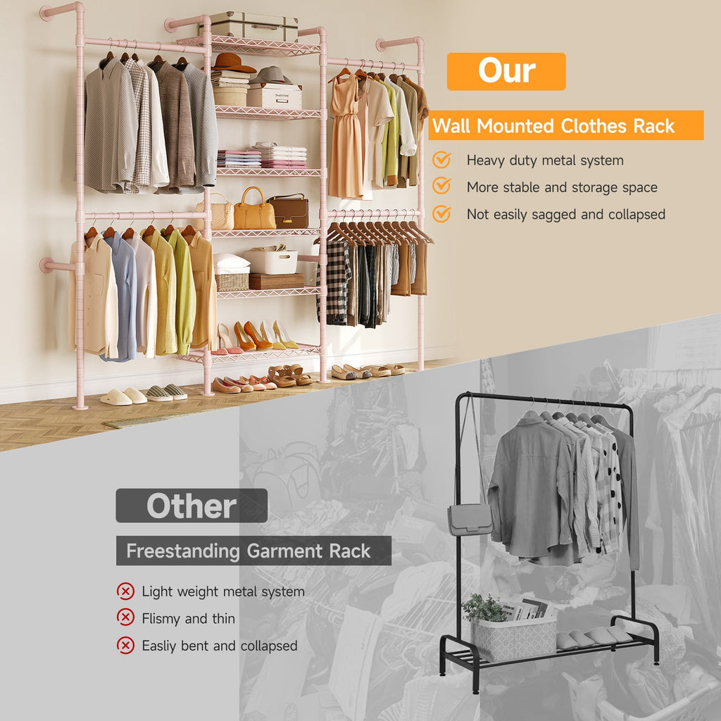 Wall Mounted Industrial Pipe Closet System
