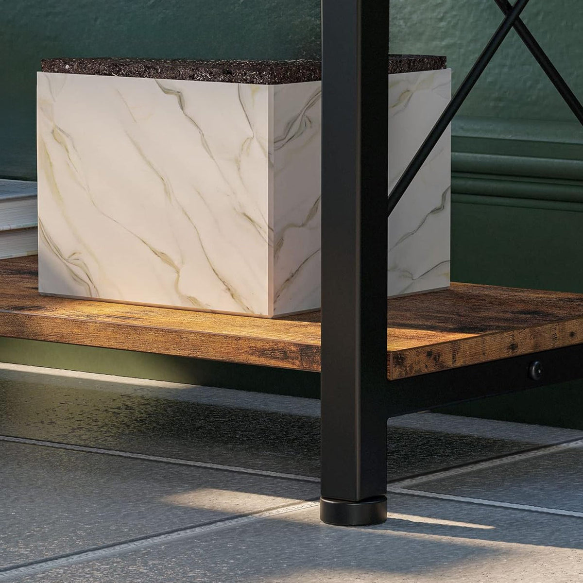 Corner Bookshelf 5 or 6 Tier Industrial Bookcase