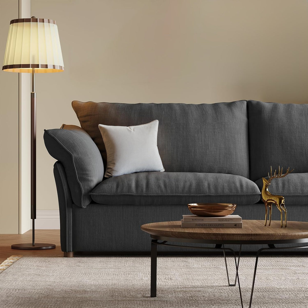 86" Modern Linen Cloud Sofa with Deep Seat