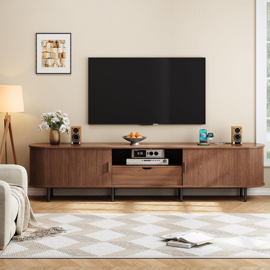 94 Inch TV Stand with Charging Station and Drawer