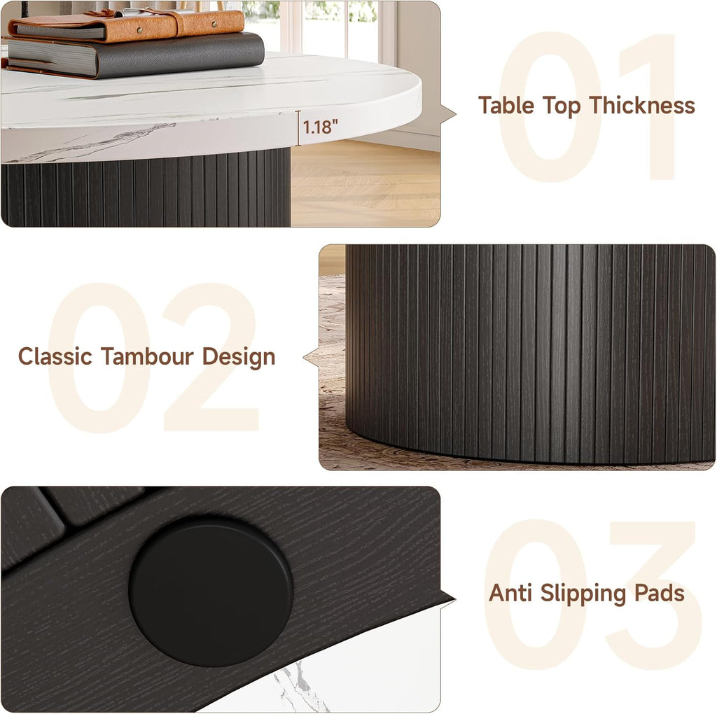 31.5 Inch Round Drum Coffee Table