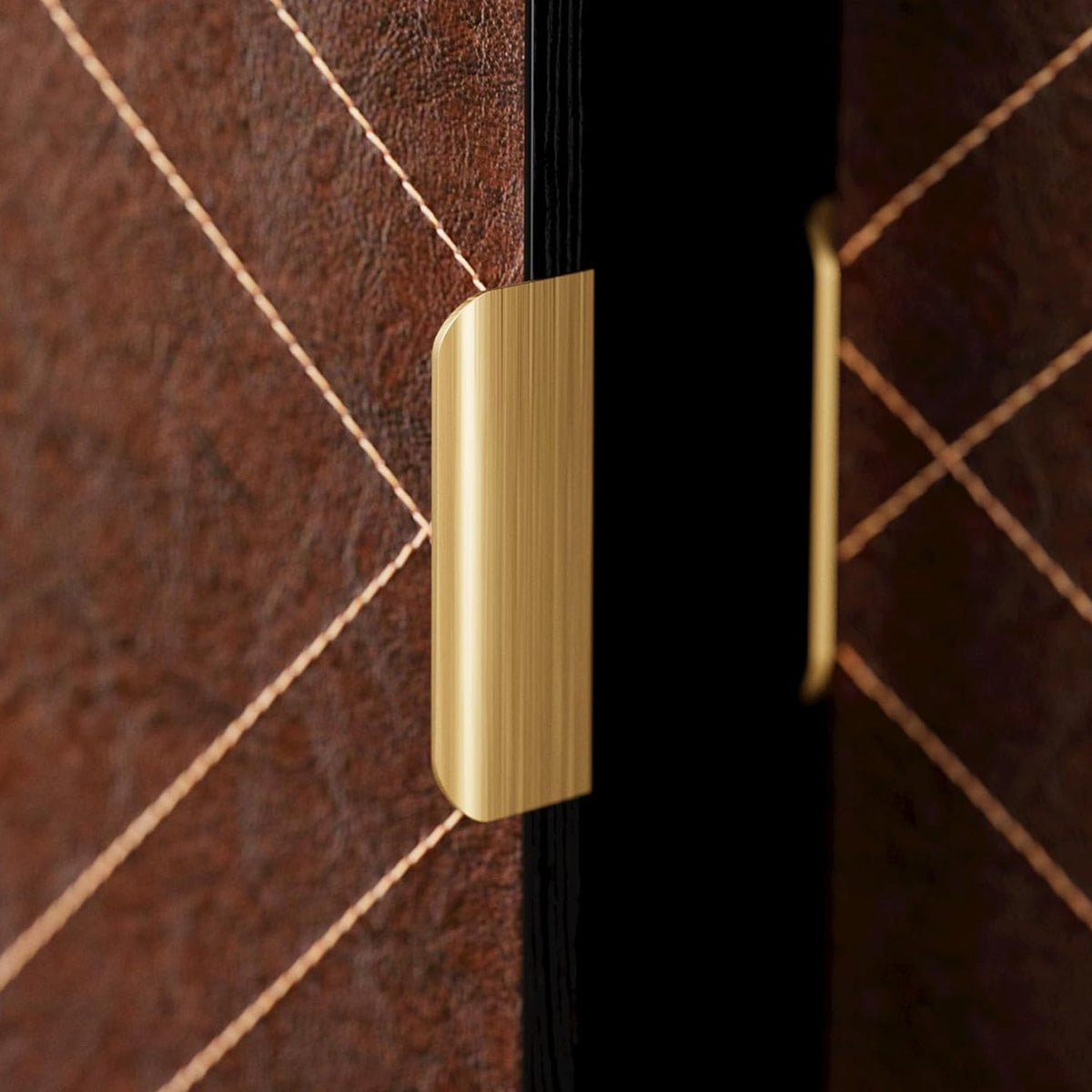70 Inch Tall Bookshelf with Leather Doors, 6-Tier