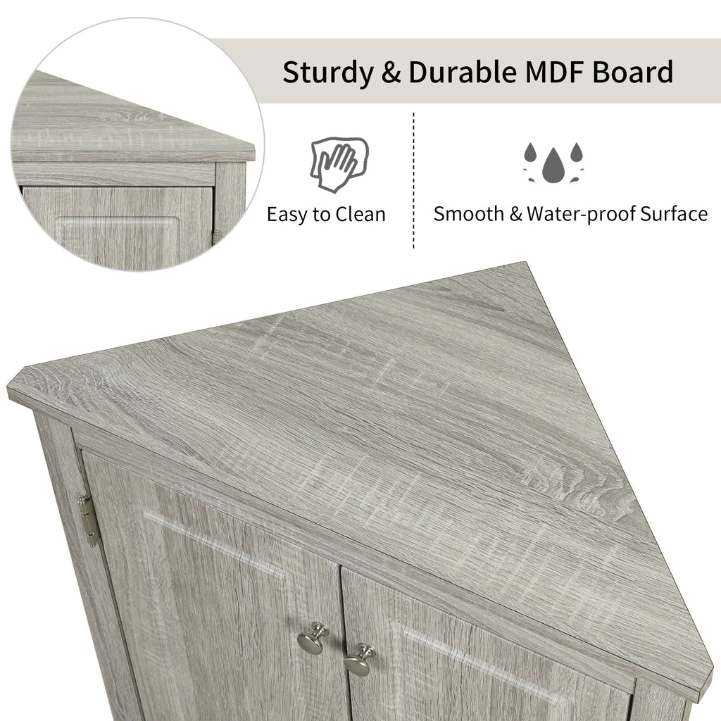Triangle Bathroom Storage Cabinet, Adjustable Shelves