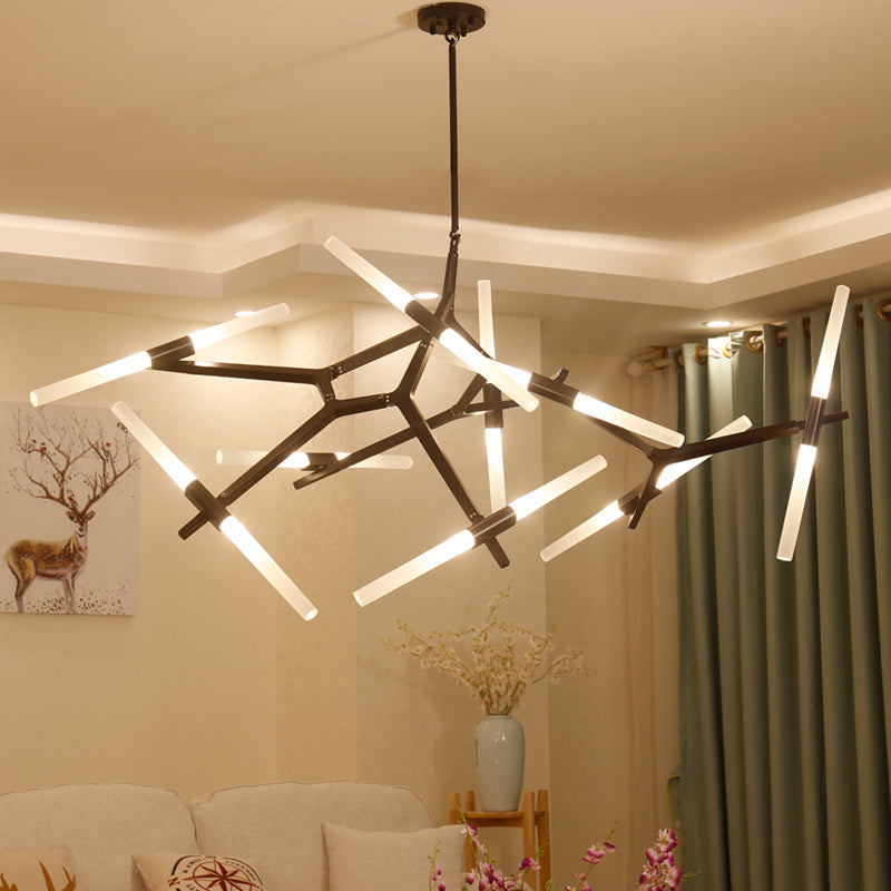 Modern Irregular Chandelier, Black, 6 to 18 Heads