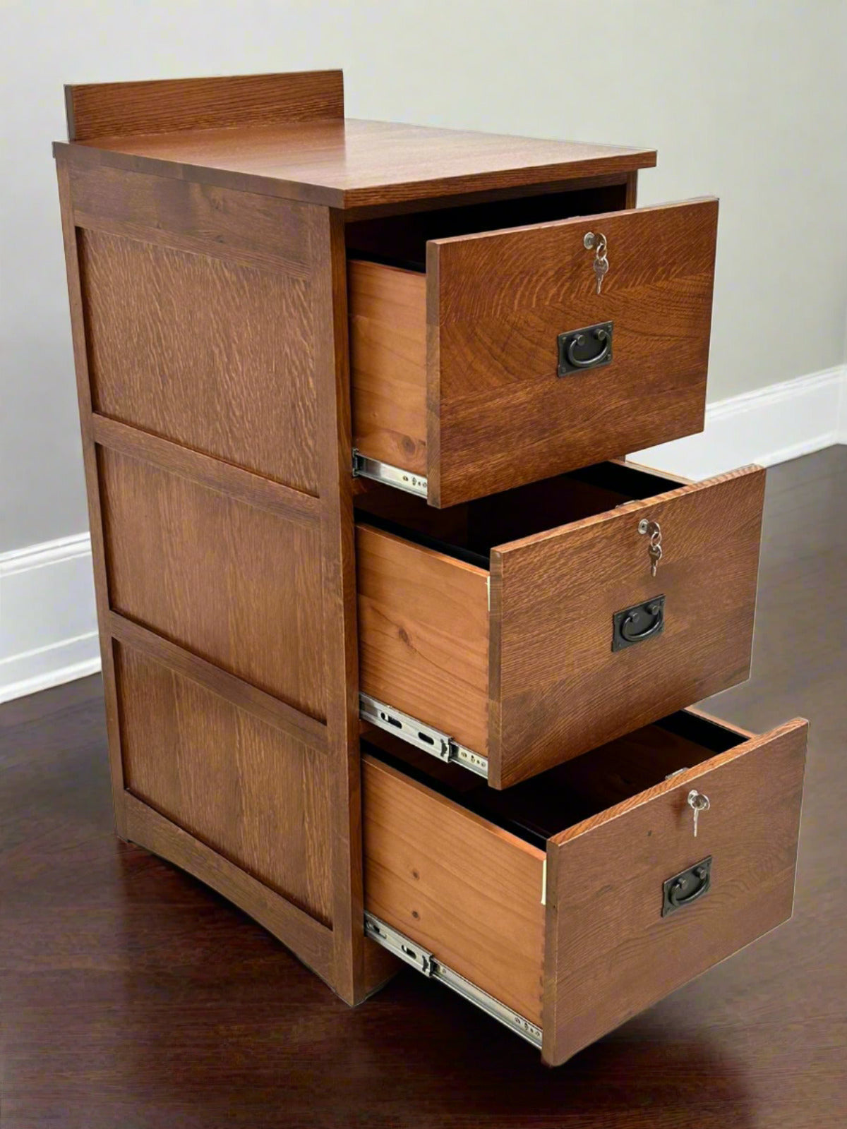 Mission Solid Oak 3-Drawer File Cabinet