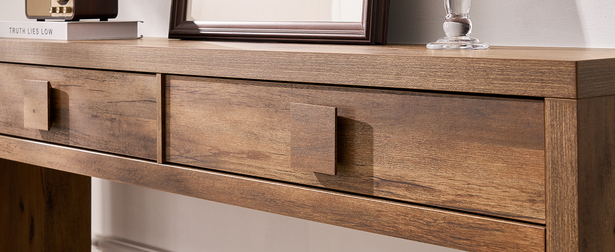 55 Inch Narrow Console Table with Drawers