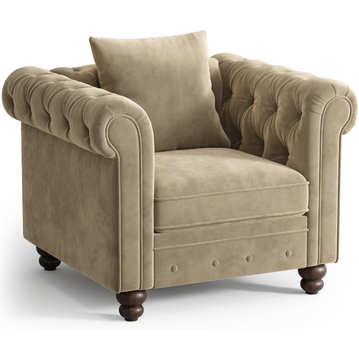 Velvet Chesterfield Tufted Accent Armchair