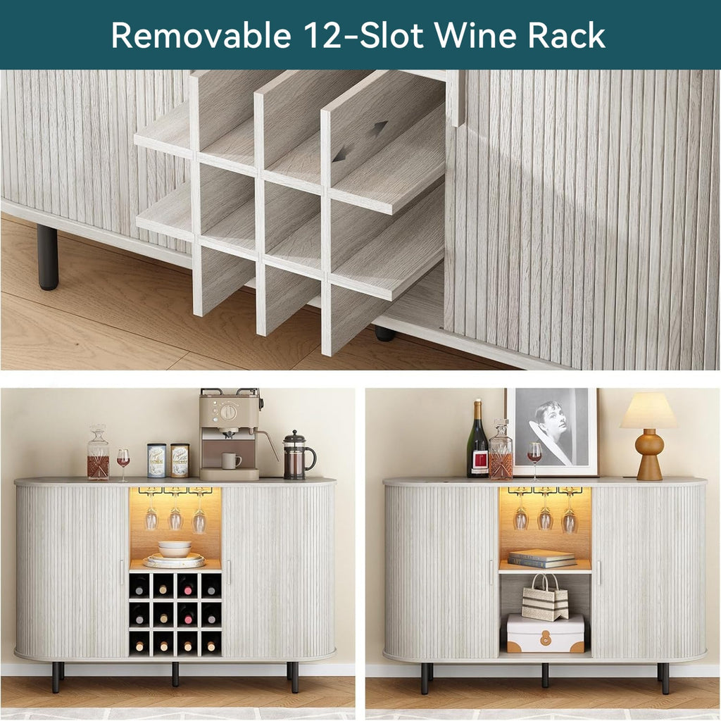 55 Inch LED Wine Bar Cabinet and Coffee Station