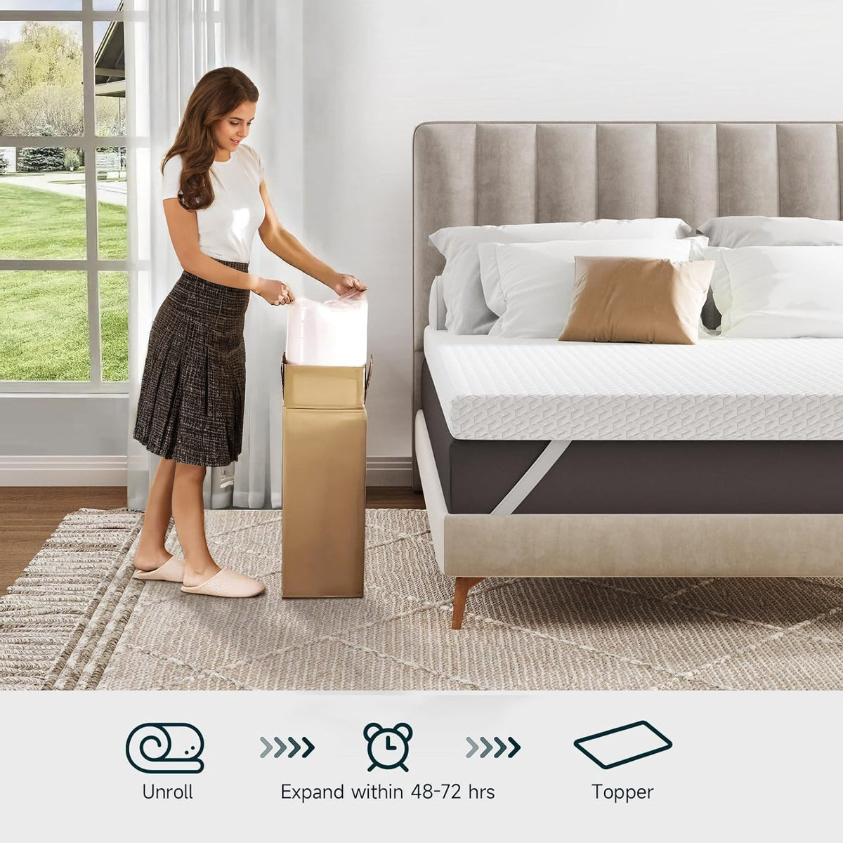 Cooling Gel Memory Foam Mattress, Removable Cover