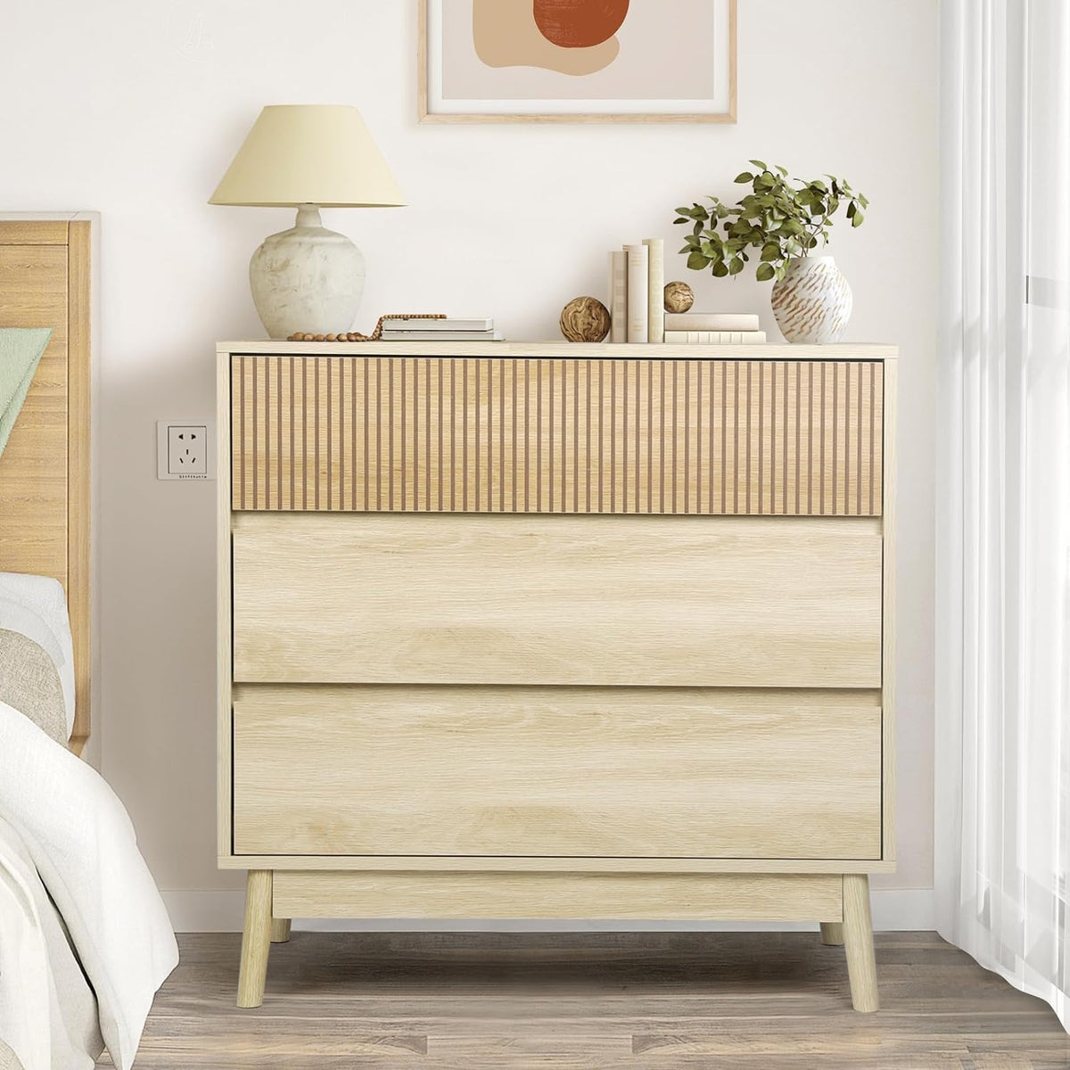 3 Drawer Farmhouse Dresser with Wide Drawers