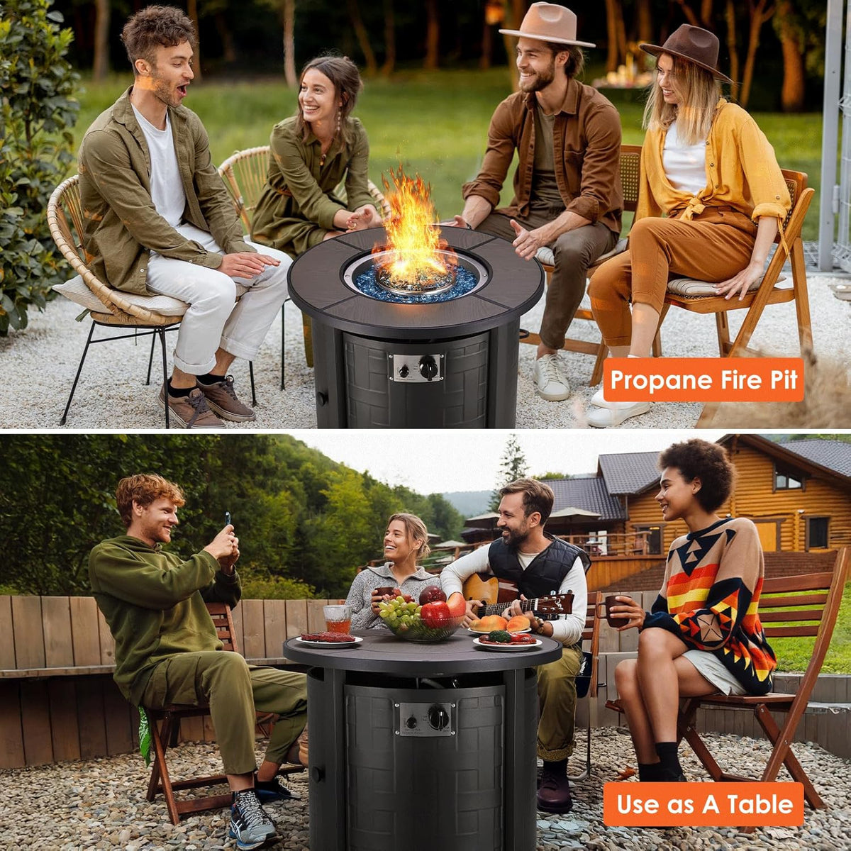 30-Inch Propane Fire Pit Table, 50,000 BTU