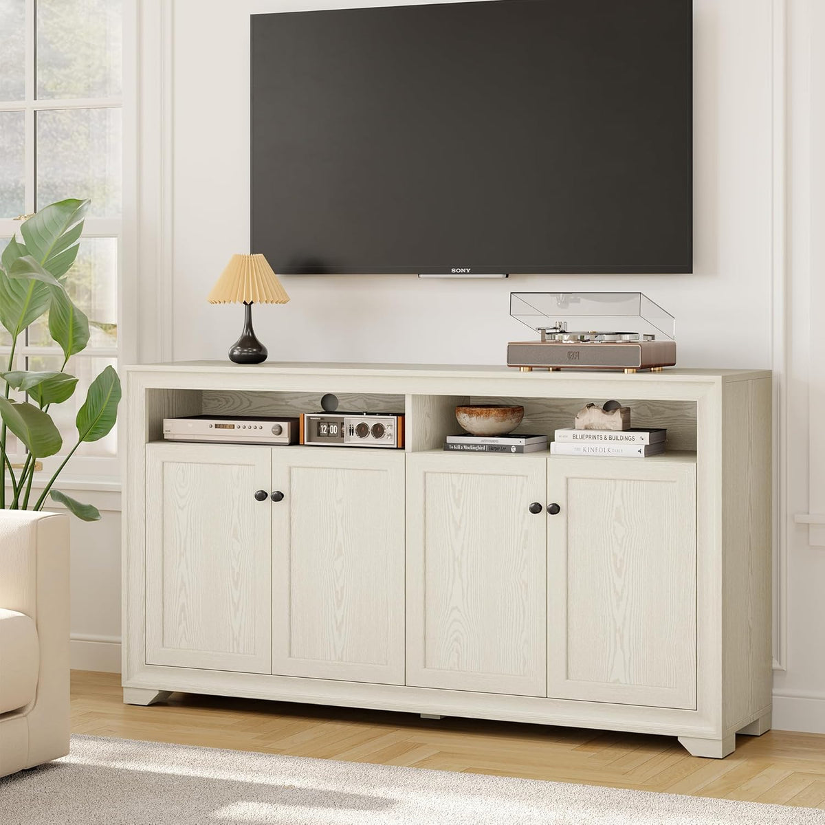 60 Inch Buffet Cabinet Sideboard with 4 Doors