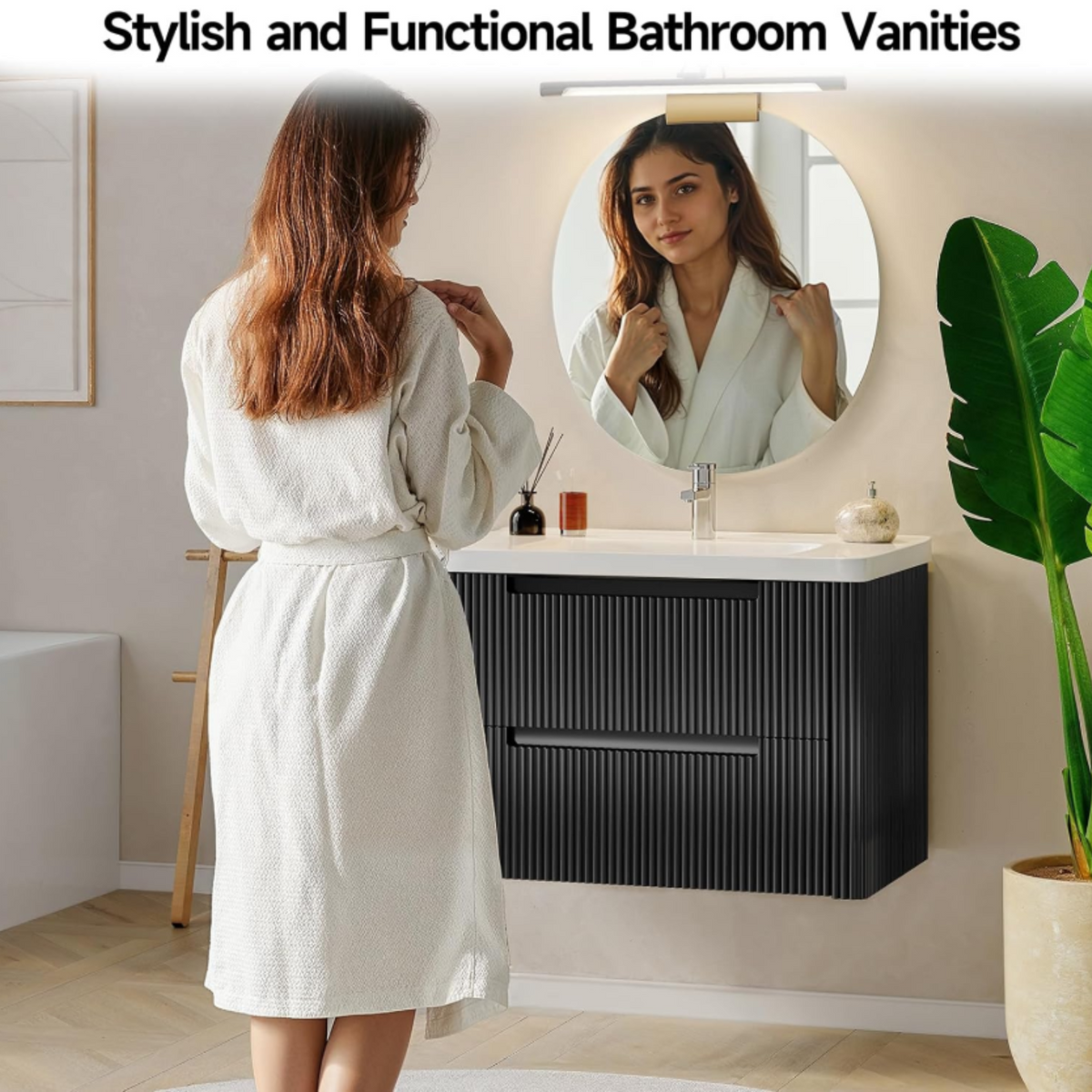 32-Inch Floating Bathroom Vanity with Sink