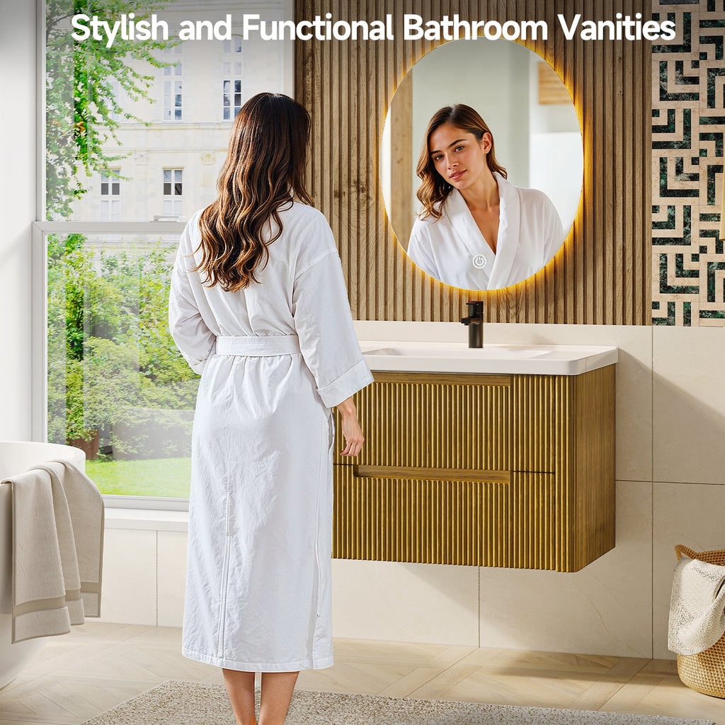 32-Inch Floating Bathroom Vanity with Sink