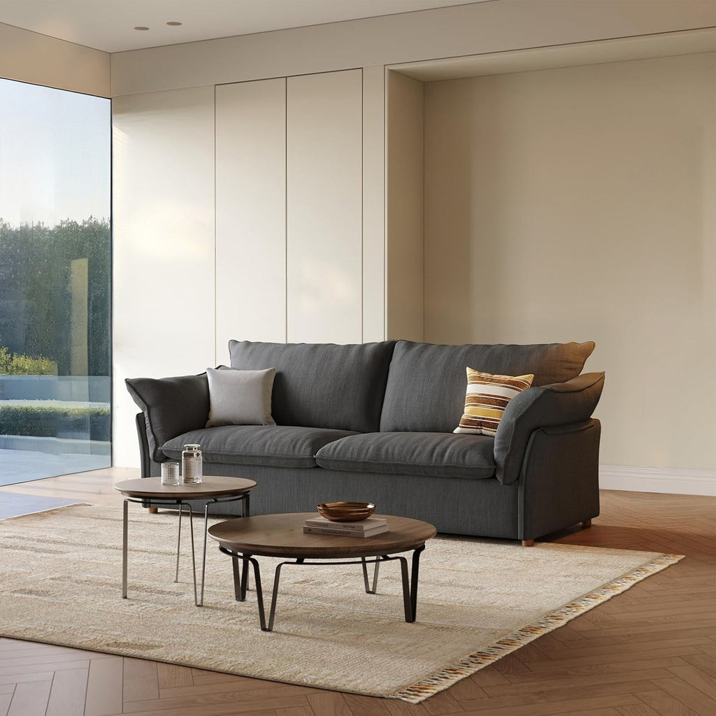 86" Modern Linen Cloud Sofa with Deep Seat