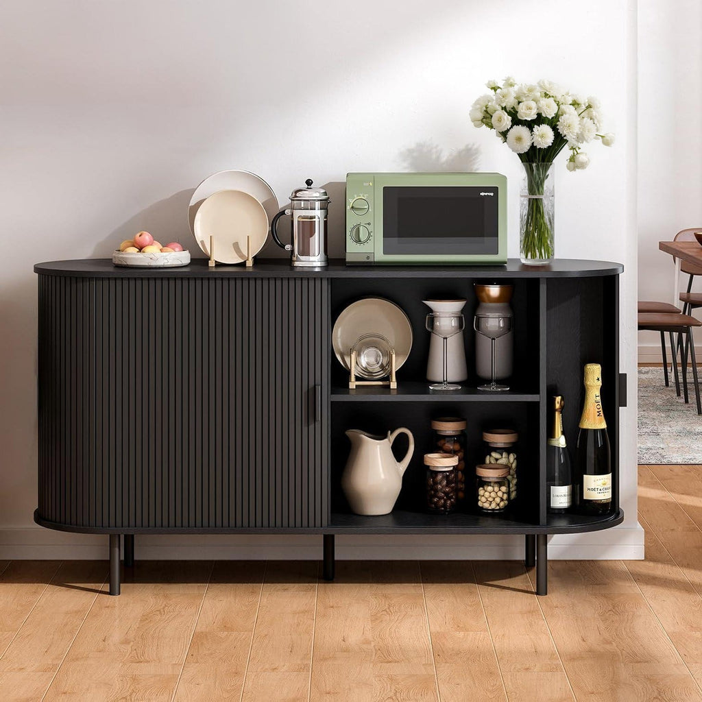 55 Inch Sideboard Buffet with Tambour Door
