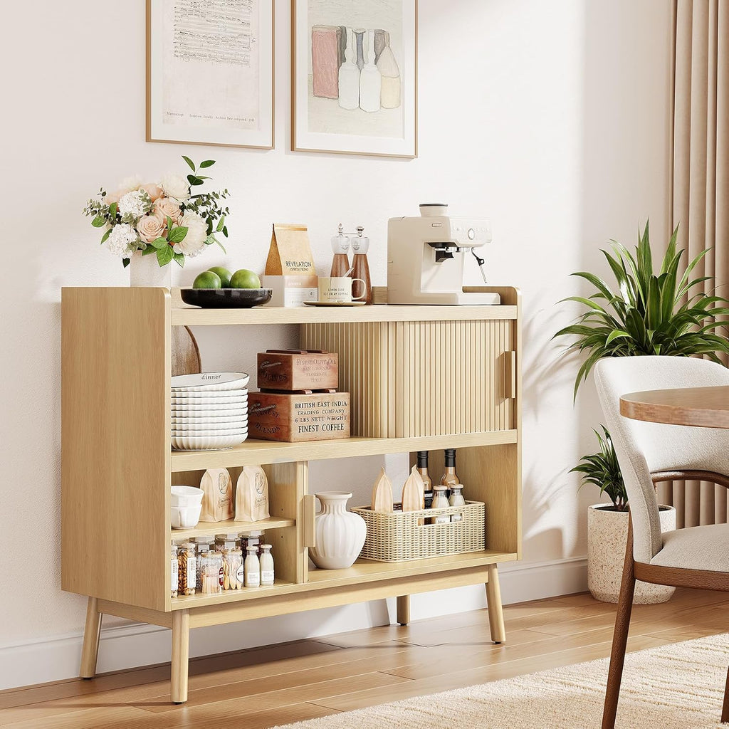 43-Inch Sideboard Buffet with Built-In Power Station