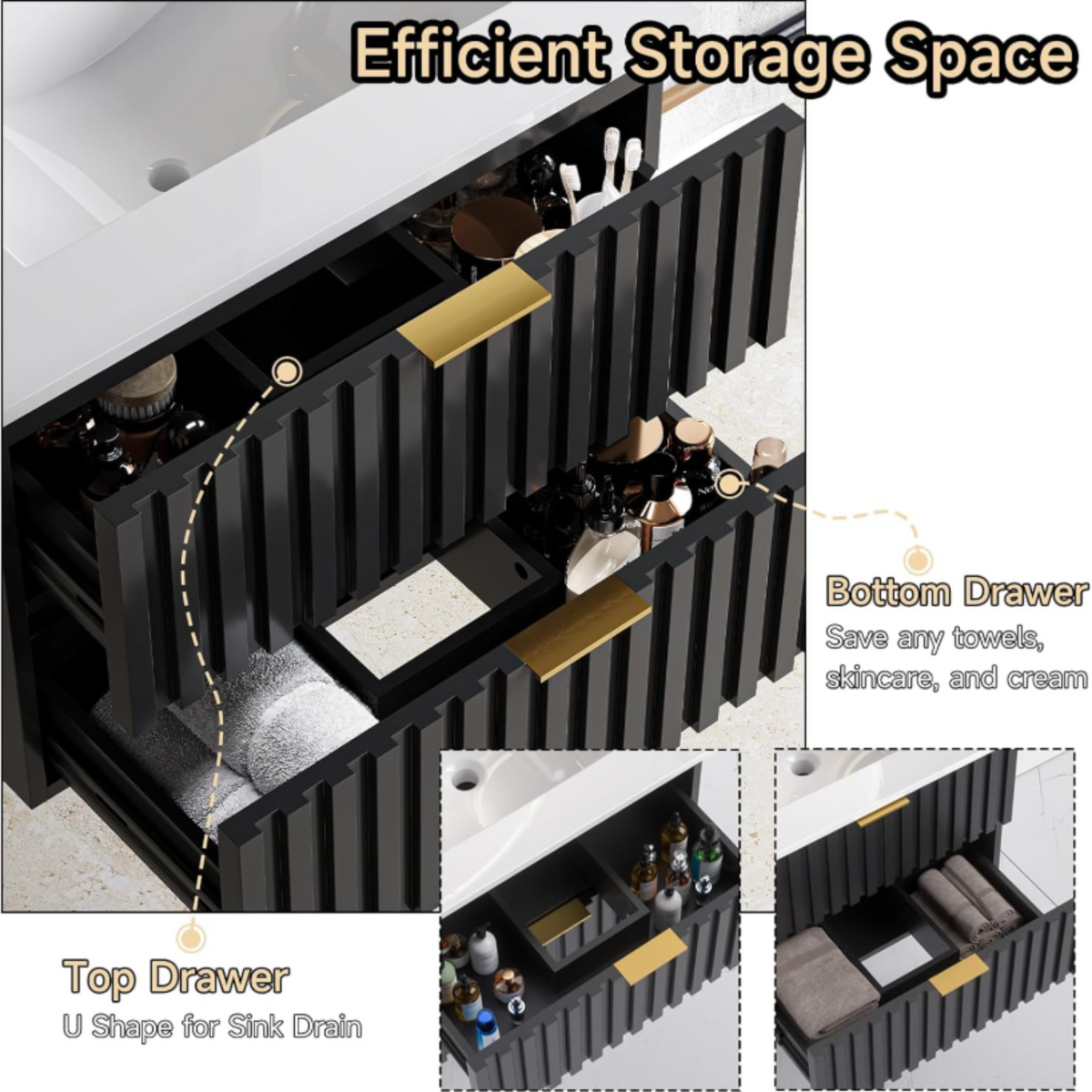 30 Inch Wall-Mounted Floating Bathroom Vanity