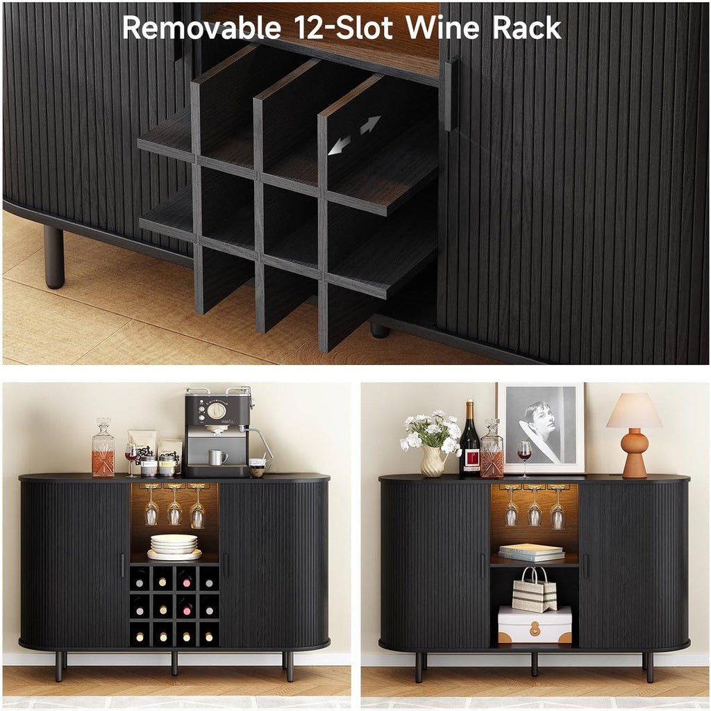 55 Inch LED Wine Bar Cabinet and Coffee Station
