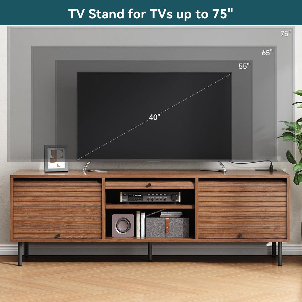 59-Inch TV Stand for 65-Inch TVs with Sliding Doors