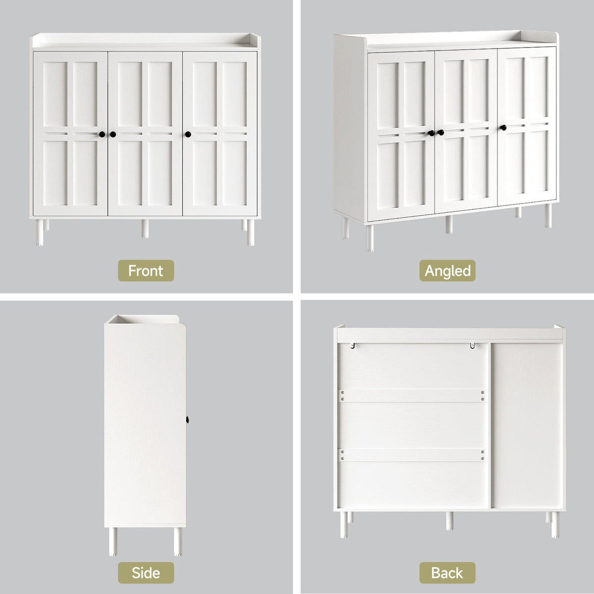 Freestanding Shoe Cabinet with 3 Doors and Shelves