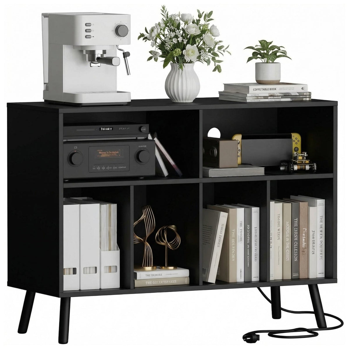 3-Tier Record Player Stand with 350 Album Storage