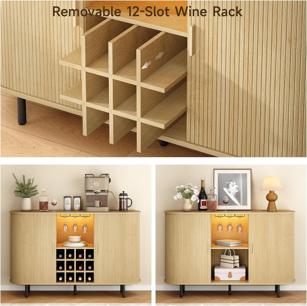 55 Inch LED Wine Bar Cabinet and Coffee Station
