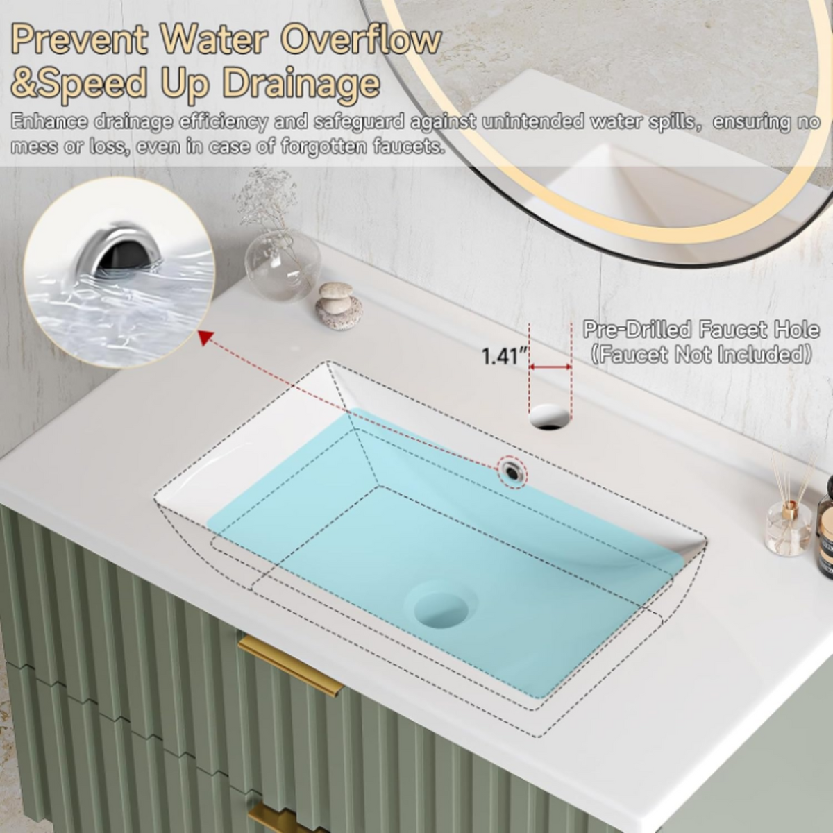 30 Inch Wall-Mounted Floating Bathroom Vanity