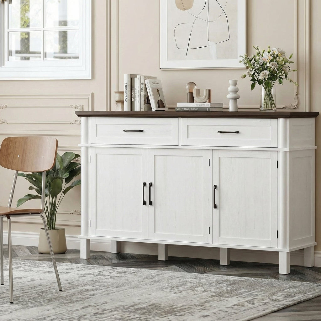 Wood Buffet Sideboard with 2 Drawers and 3 Doors