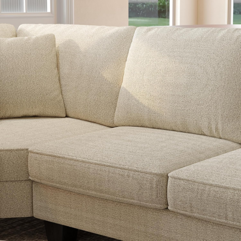 L-Shaped Chenille Sectional Sofa for Living Room