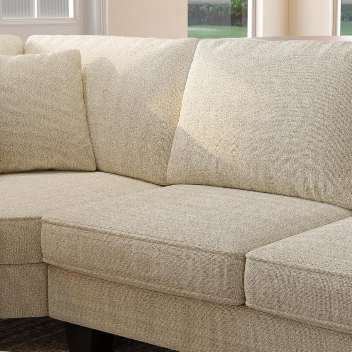 L-Shaped Chenille Sectional Sofa for Living Room