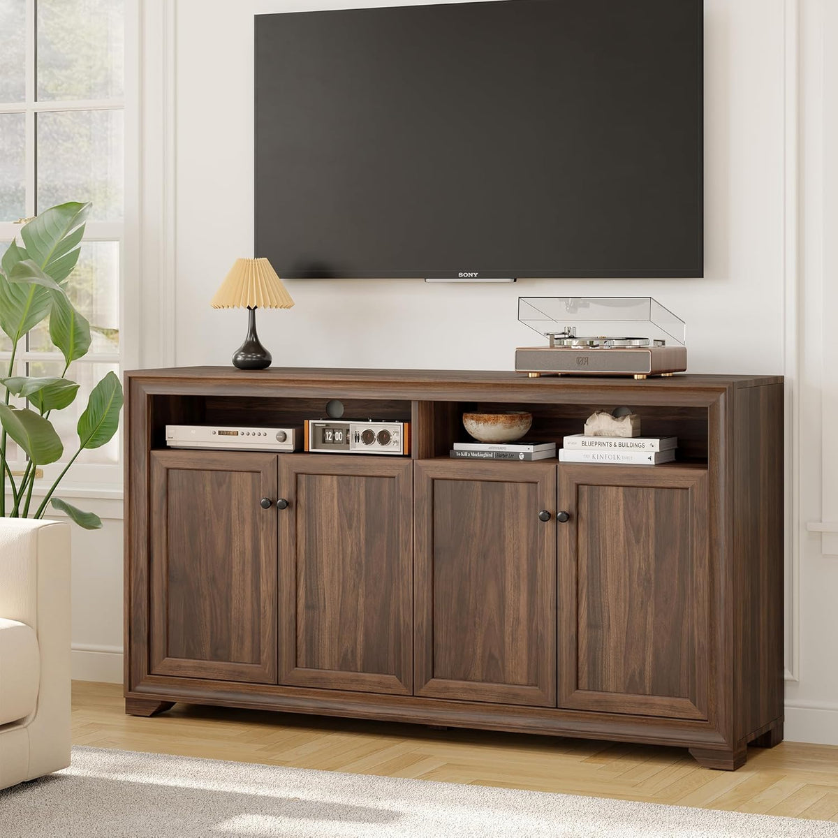60 Inch Buffet Cabinet Sideboard with 4 Doors