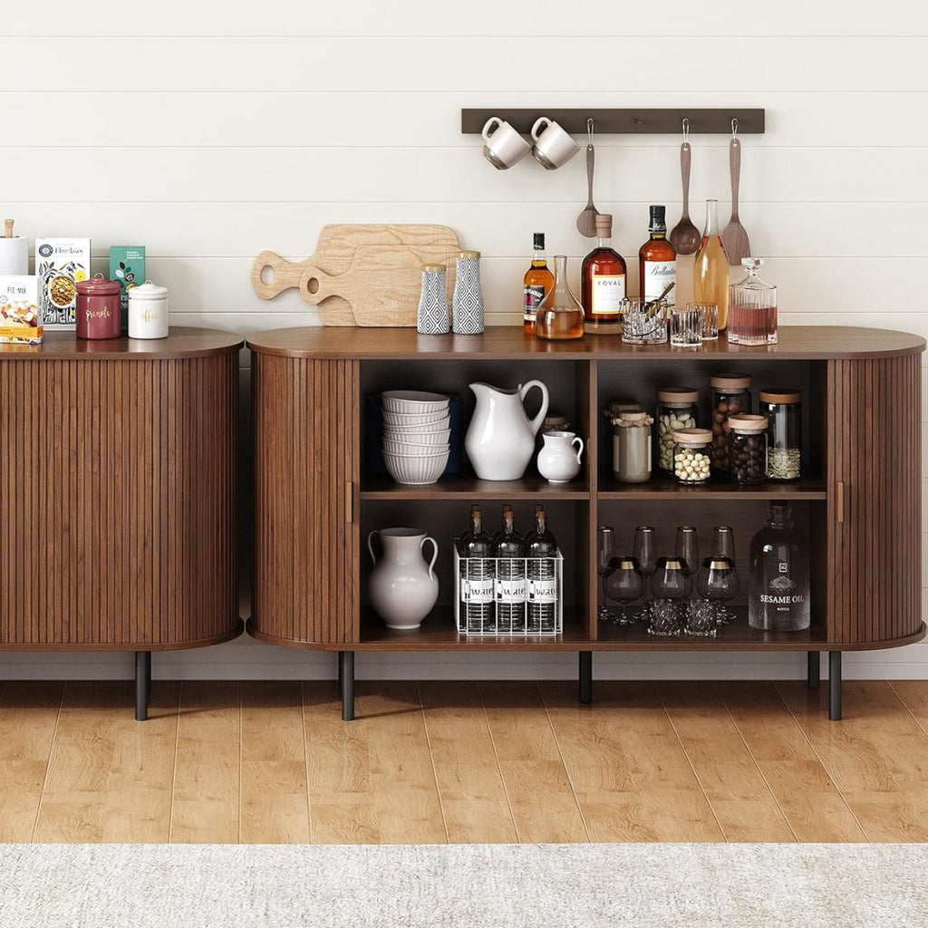 55 Inch Sideboard Buffet with Tambour Door