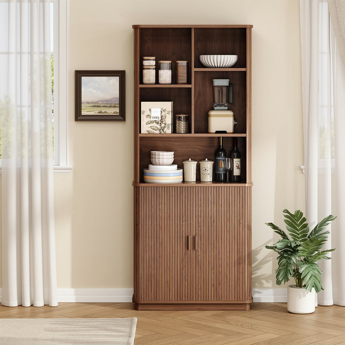 70.9 in Tall Bookcase with Doors