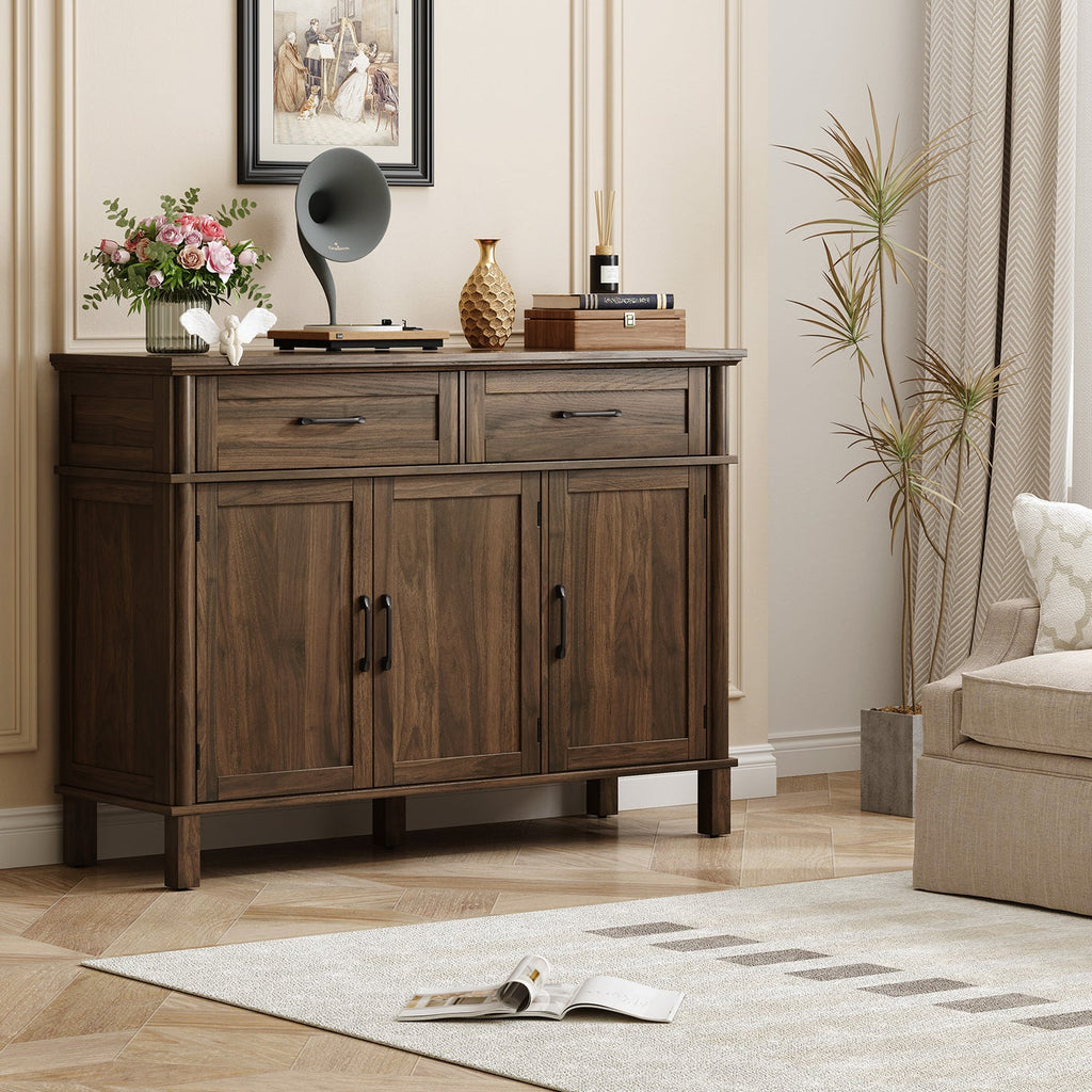 Wood Buffet Sideboard with 2 Drawers and 3 Doors