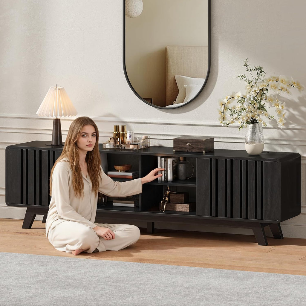63 or 70 Inch TV Stand with Sliding Grille Doors