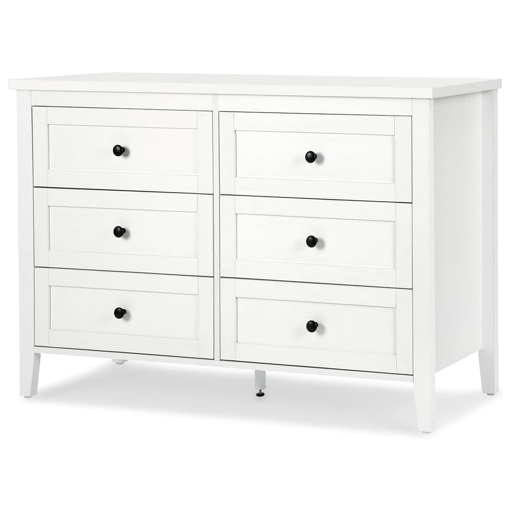 Traditional White 6 Drawer Dresser