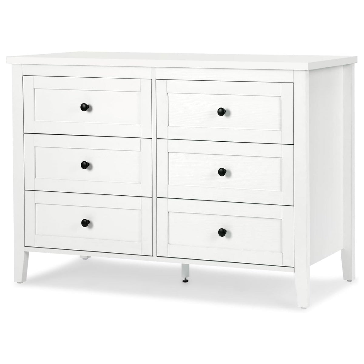 Traditional White 6 Drawer Dresser