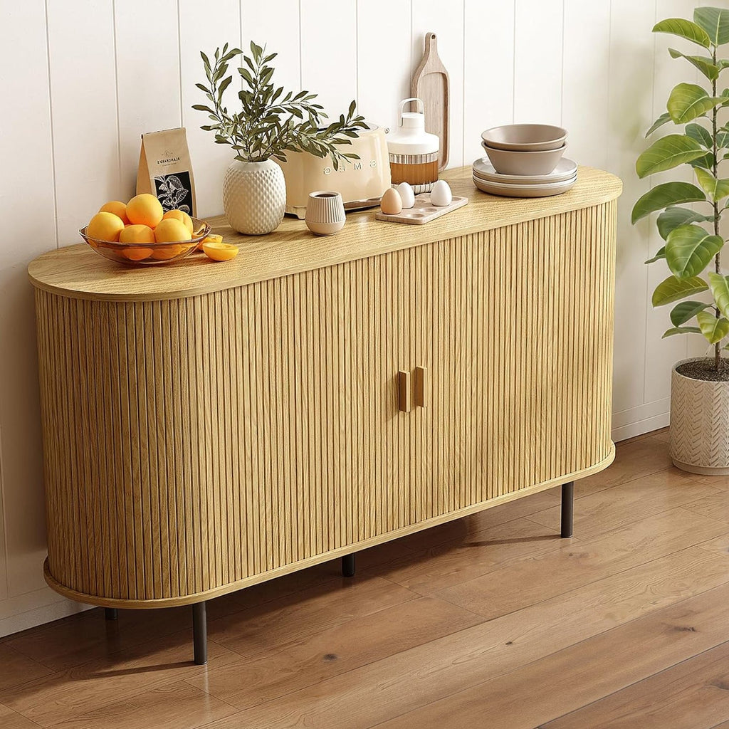 55 Inch Sideboard Buffet with Tambour Door