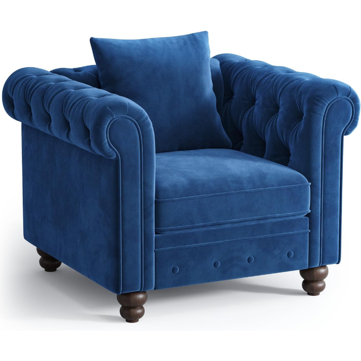 Velvet Chesterfield Tufted Accent Armchair
