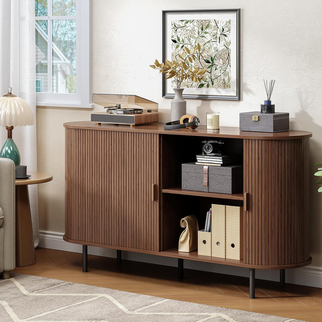 55 Inch Sideboard Buffet with Tambour Door
