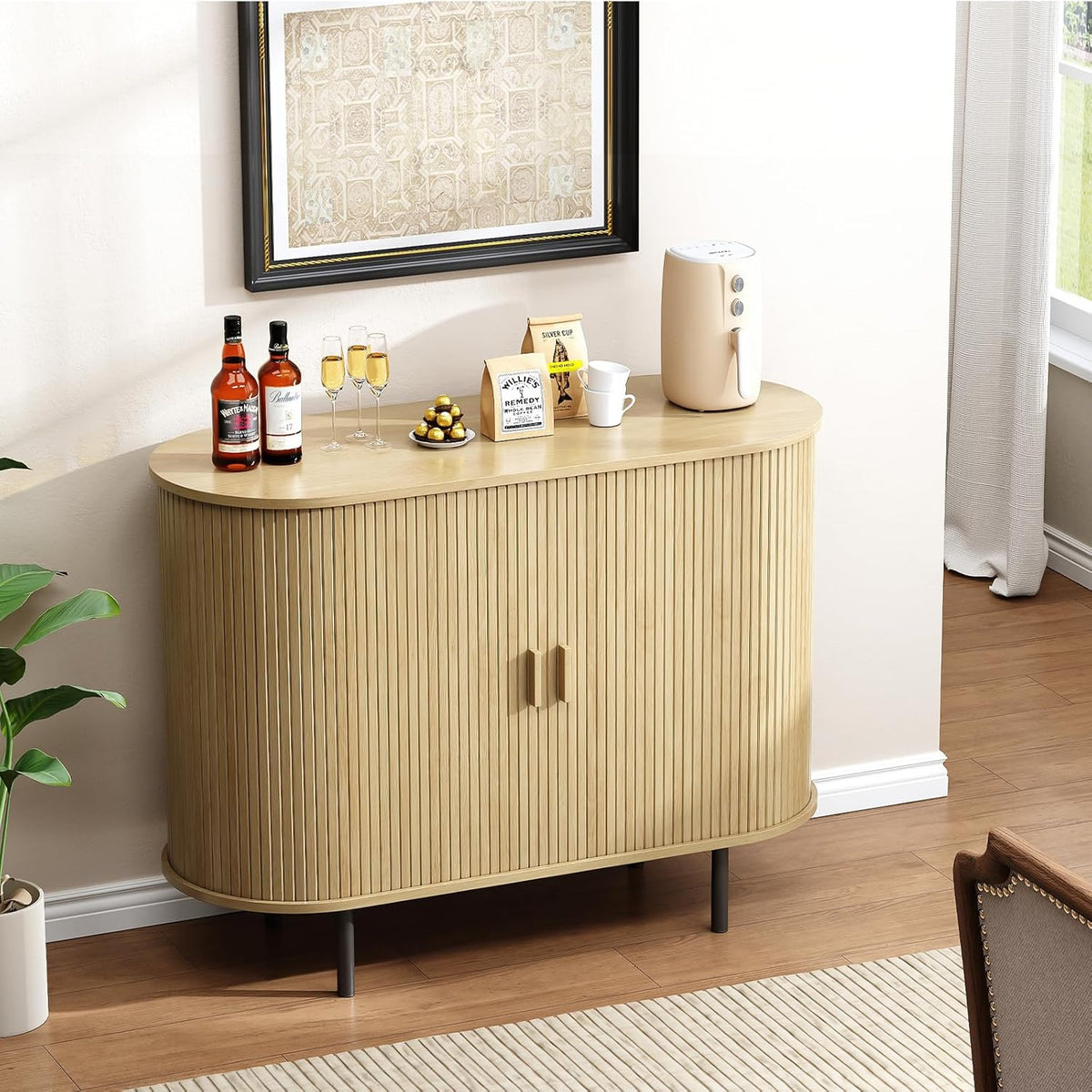40 Inch Sideboard Buffet Cabinet with Sliding Door