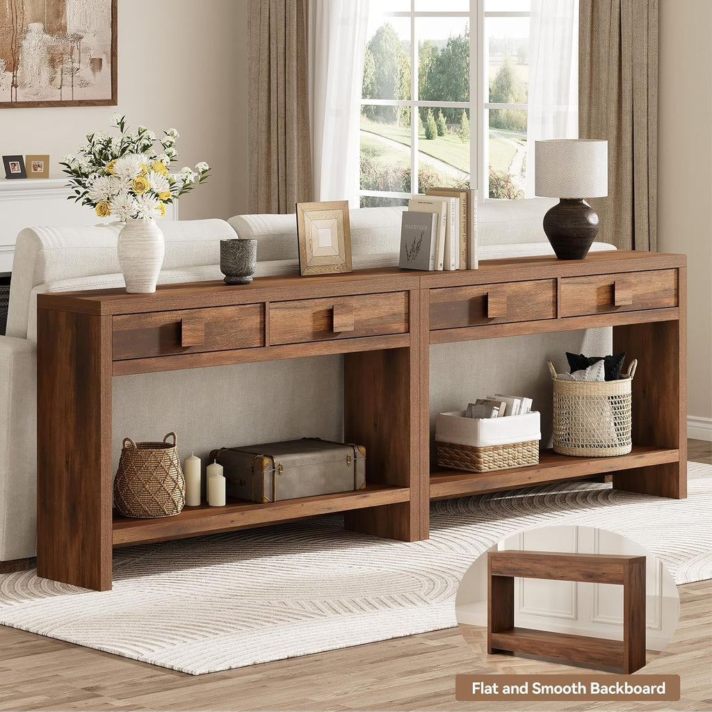 47 Inch Narrow Console Table with Drawers