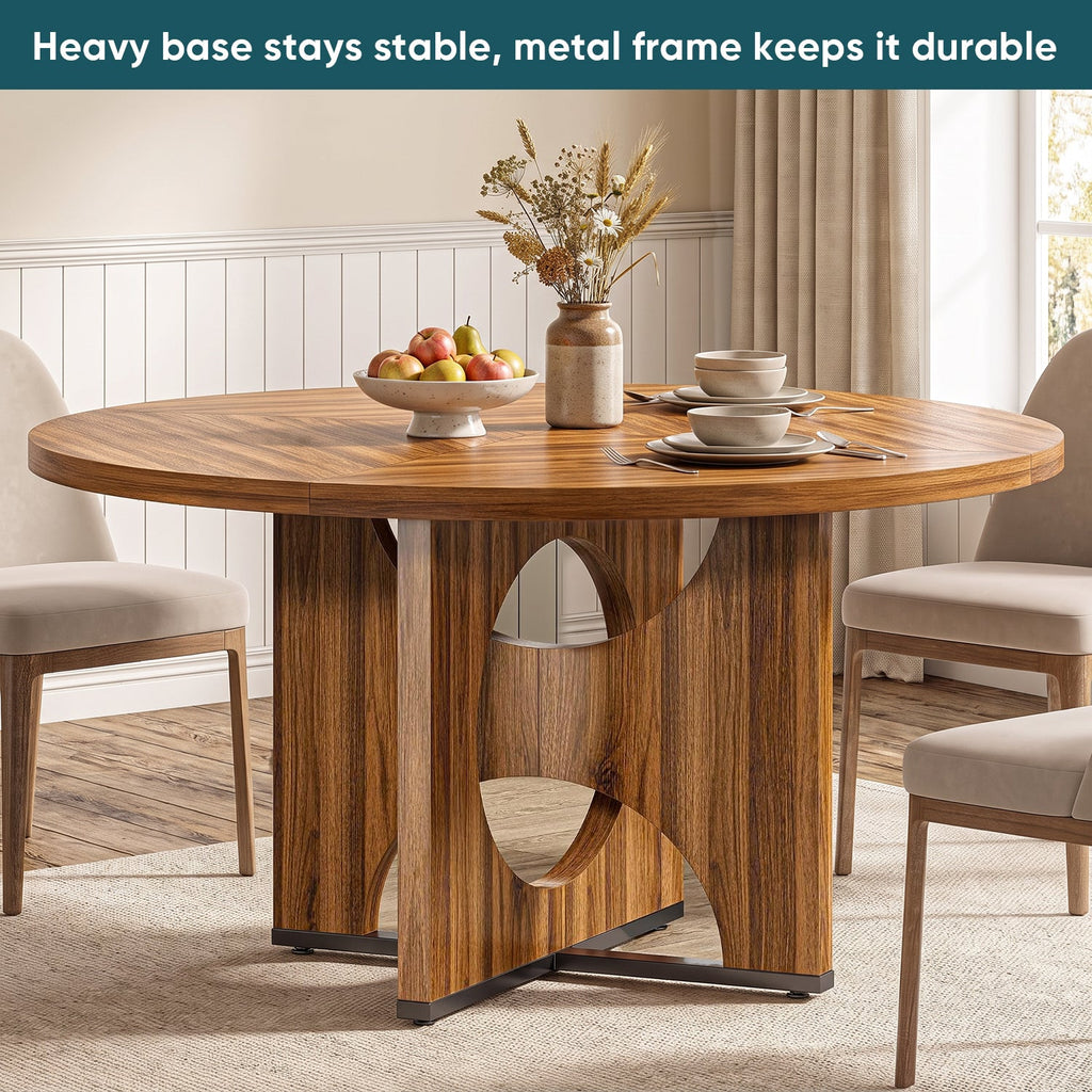 47-Inch Farmhouse Round Pedestal Dining Table