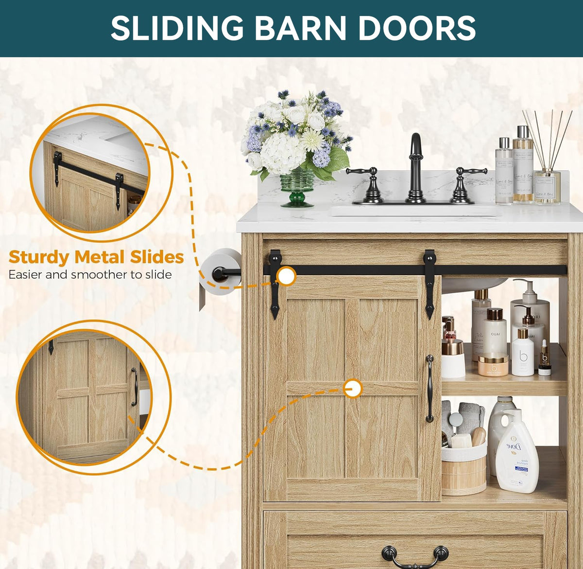 30 Inch Farmhouse Bathroom Vanity with Sink