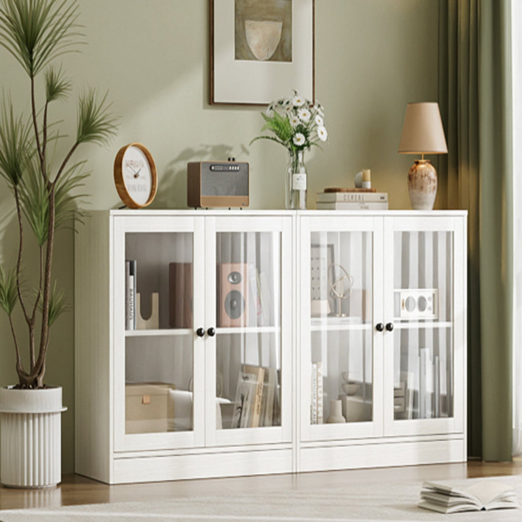 Accent Cabinet with Glass Doors and Small TV Stand
