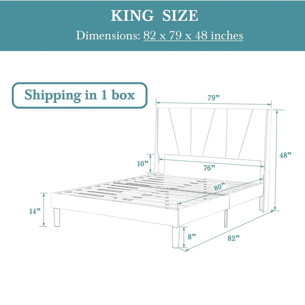 Beige or Grey Bed Frame with Geometric Headboard
