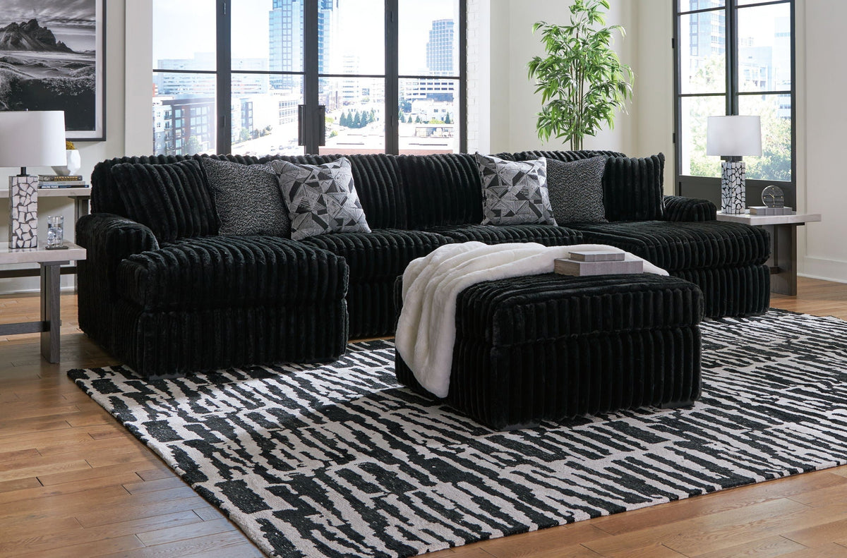 Midnight-Madness Black Sectional Set